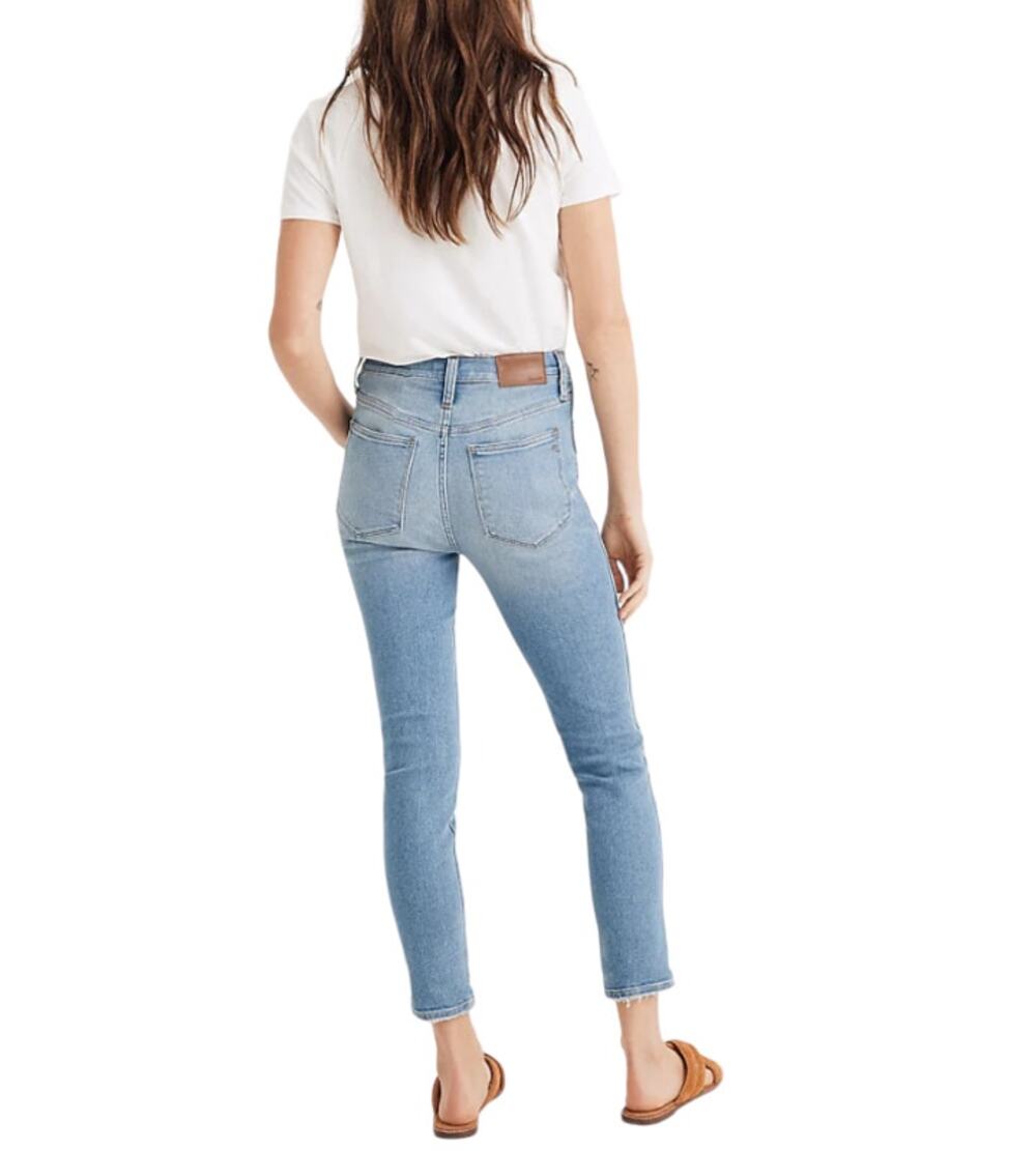 Madewell 10" High-Rise Skinny Ankle Crop Denim Jeans Horne Wash Light Blue 30